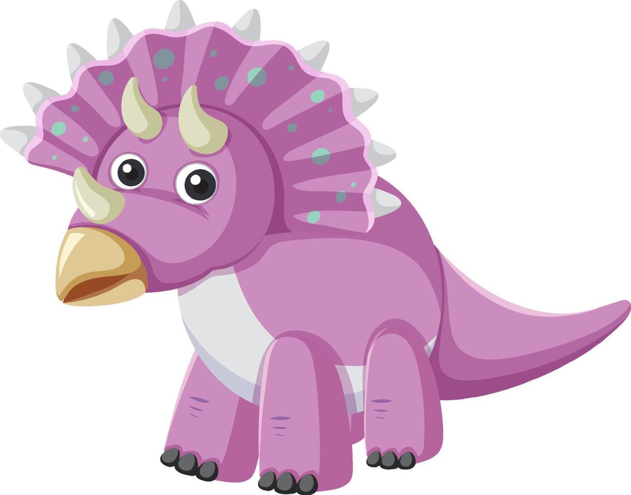 linda caricatura de dinosaurio triceratop vector