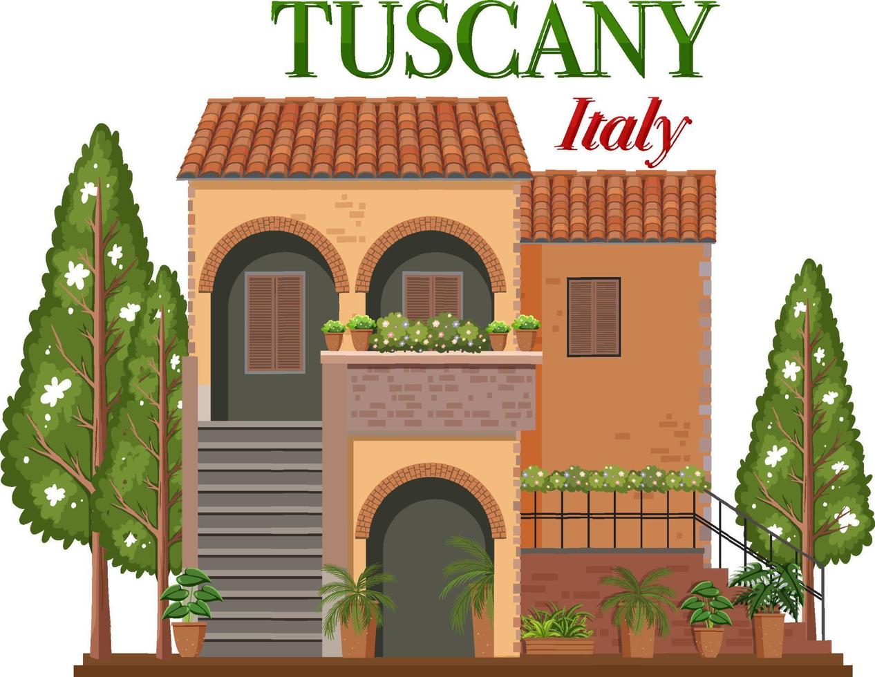 Tuscany Italy Landmark Logo Banner vector