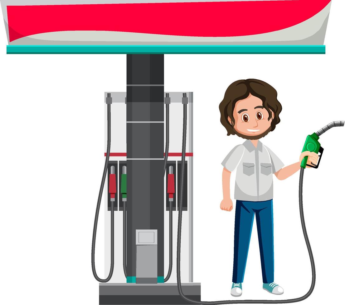 Gas station with petrol pump vector