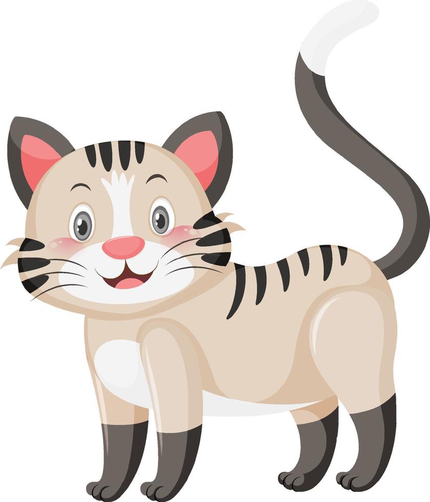 pequeño gato lindo en estilo de dibujos animados vector