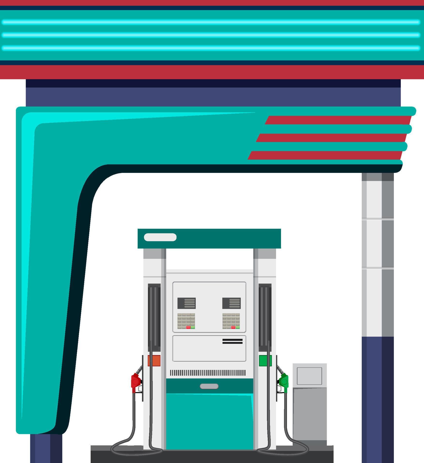 Gas station with petrol pump 8136571 Vector Art at Vecteezy