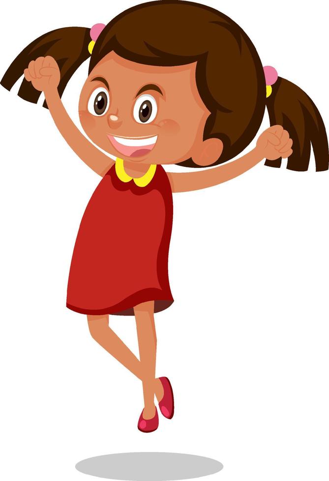 Happy girl cartoon character vector