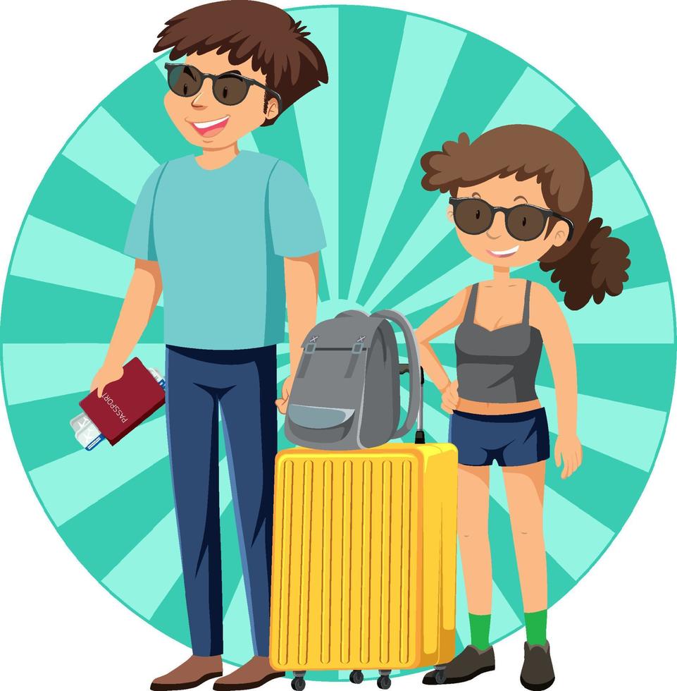 Simple character of couple tourist vector