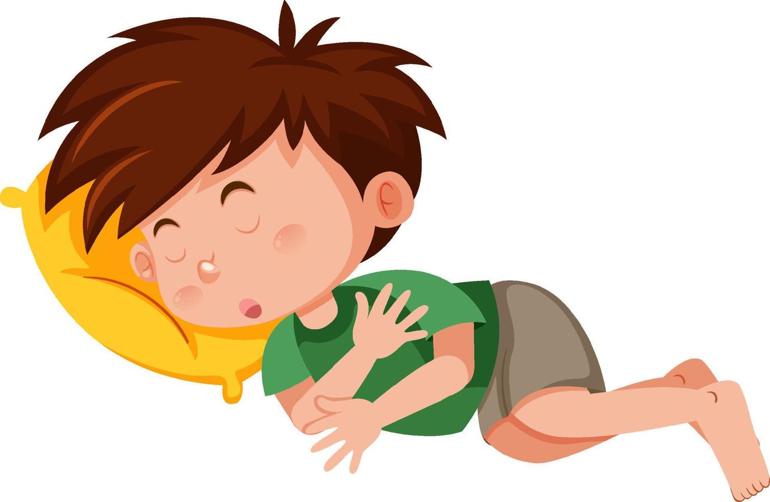 niño durmiendo en una almohada vector