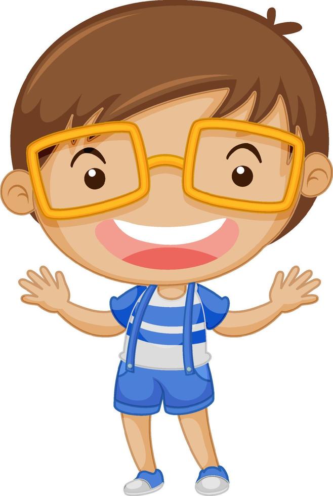 Cute boy cartoon character on white background vector