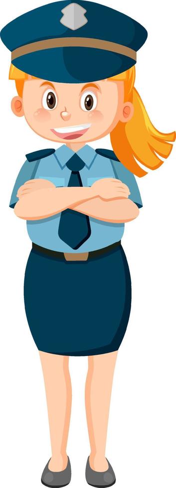 Police officer cartoon character on white background vector