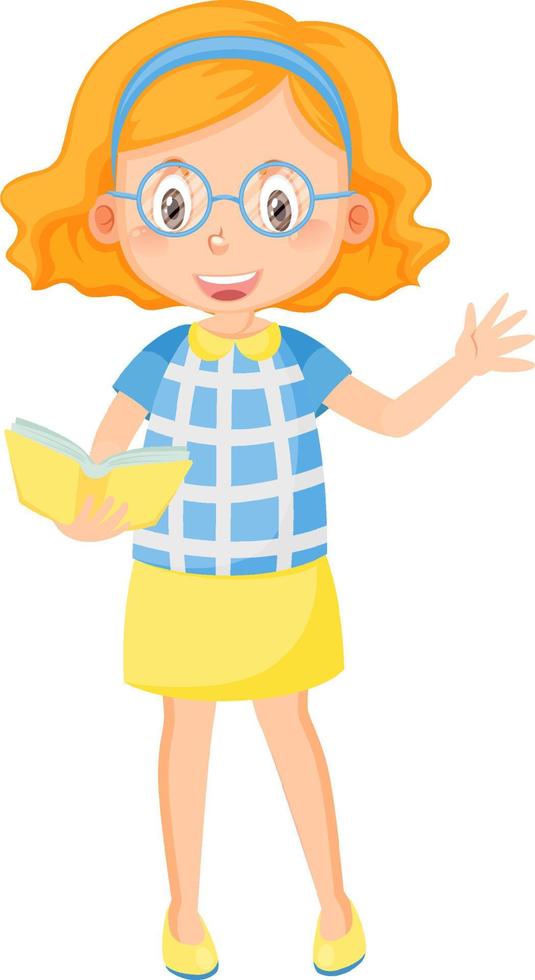 A female teacher in cartoon style vector
