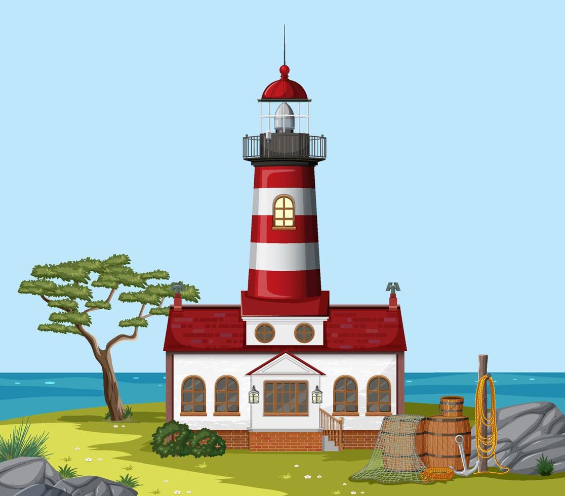 Lighthouse on the coast vector