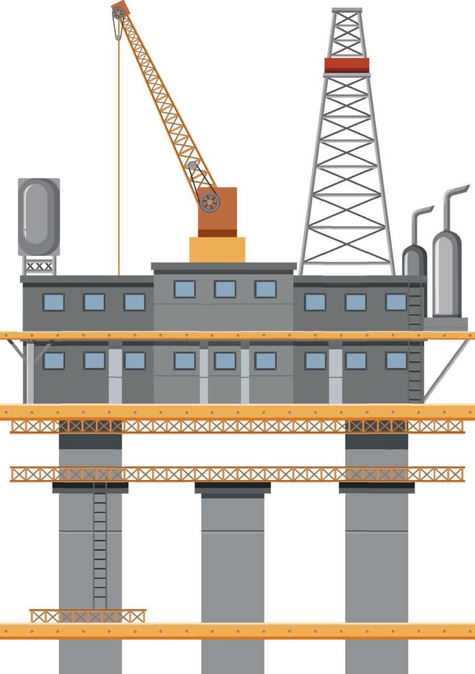 Oil platform or oil rig isolated vector