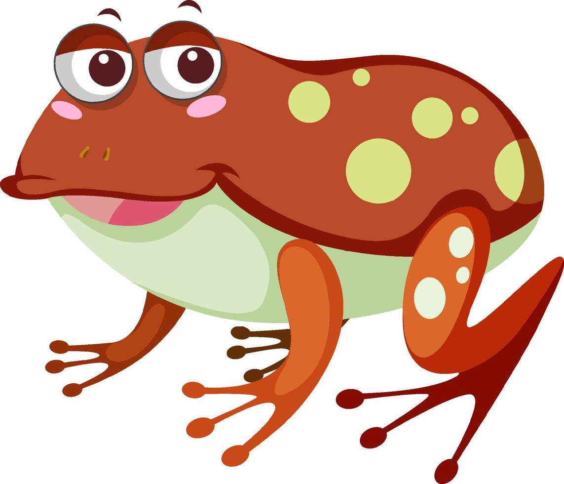 Cute frog cartoon on white background vector