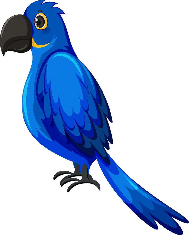 pájaro loro en estilo de dibujos animados vector