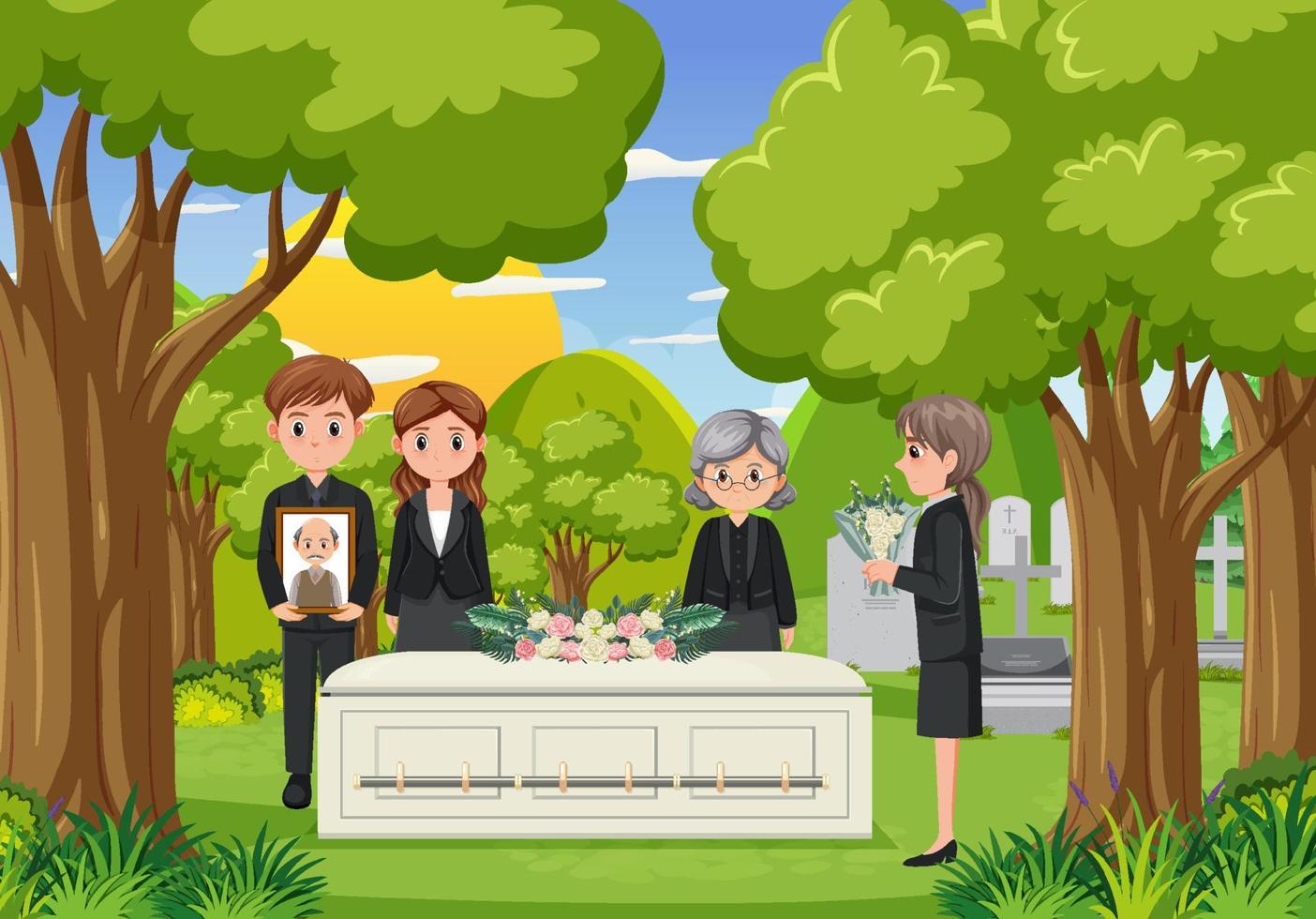 Funeral ceremony in Christian religion vector