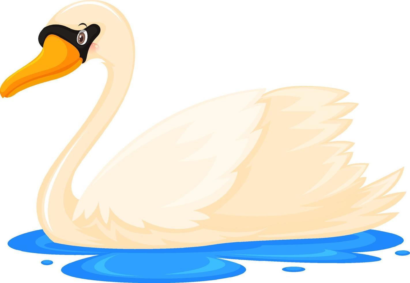 cisne blanco en estilo de dibujos animados vector