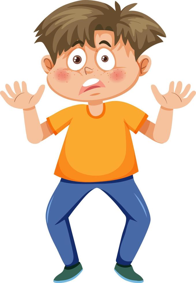 Stunned boy cartoon character vector