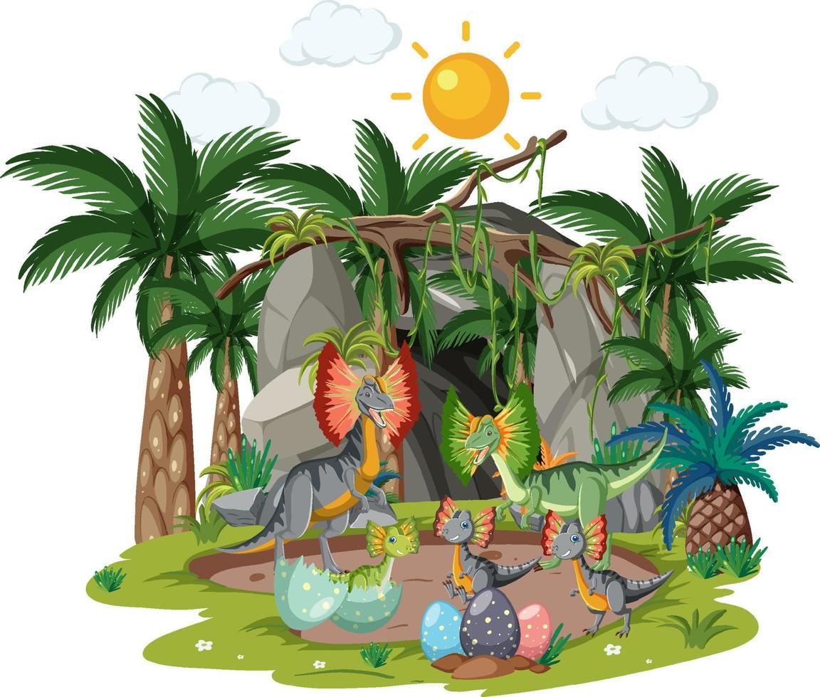 Dinosaur in the forest isolated vector