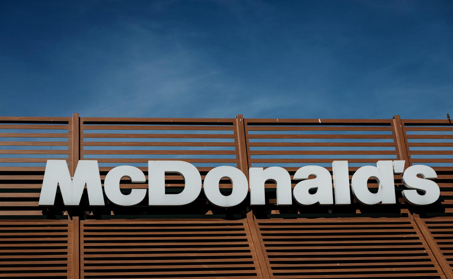 Minsk, Belarus, June 2022 - McDonald's sign. emblem photo