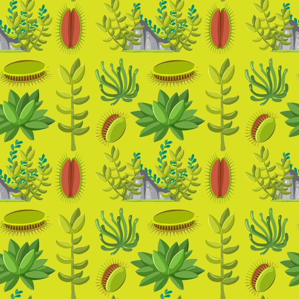 Various plants seamless pattern vector