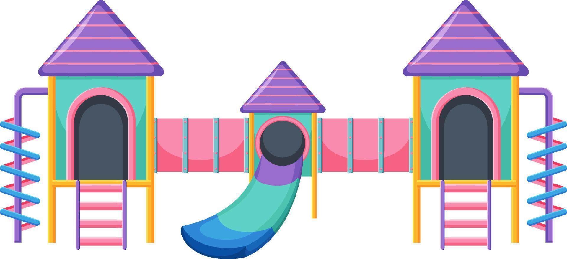 A children playground slide set on white background vector