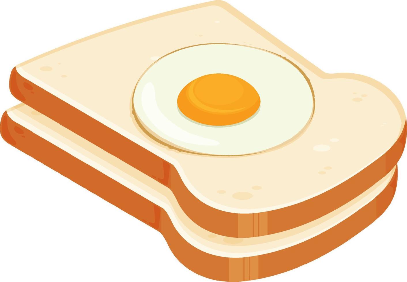 Sandwich bread with egg in cartoon style vector