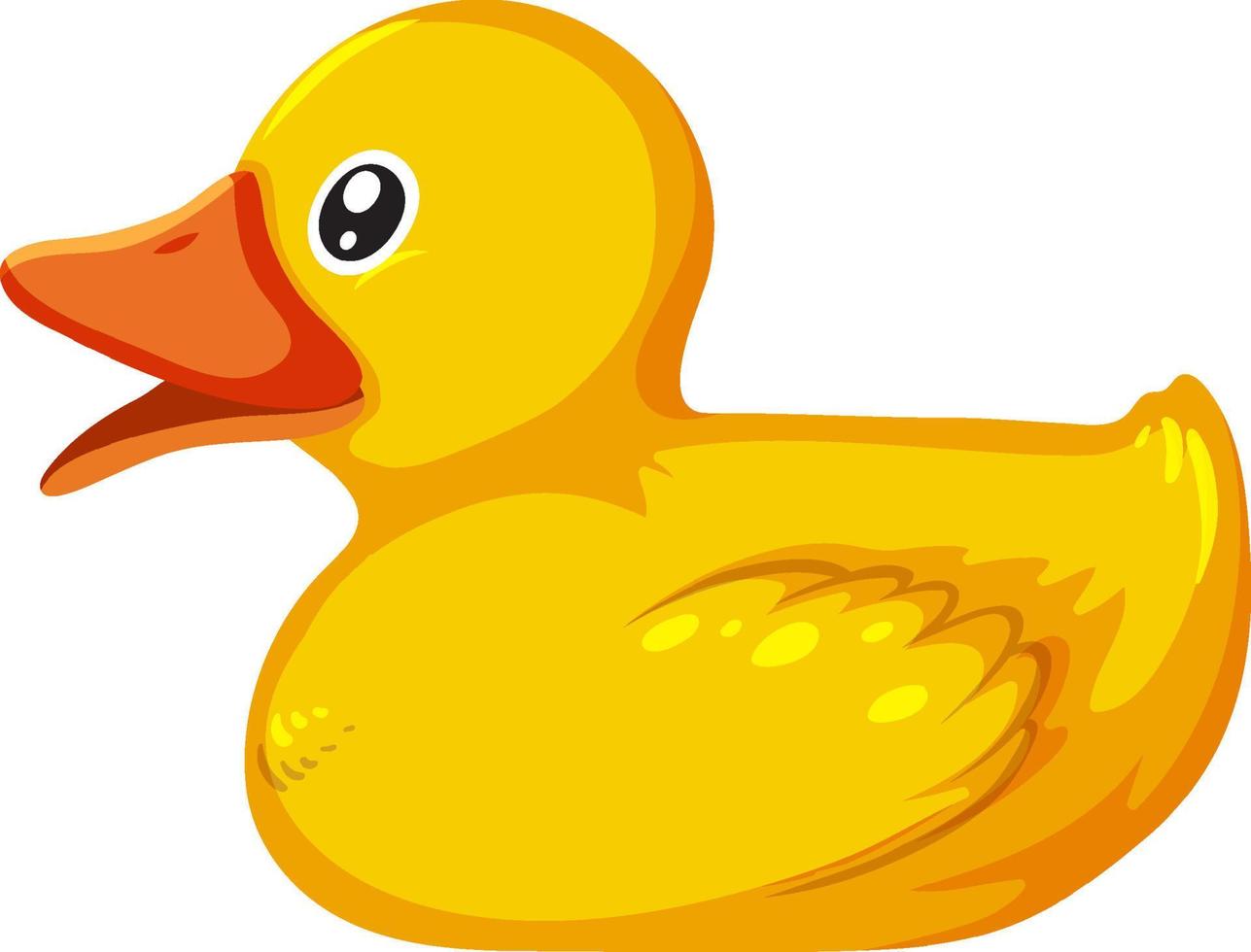A yellow toy duck on white background vector