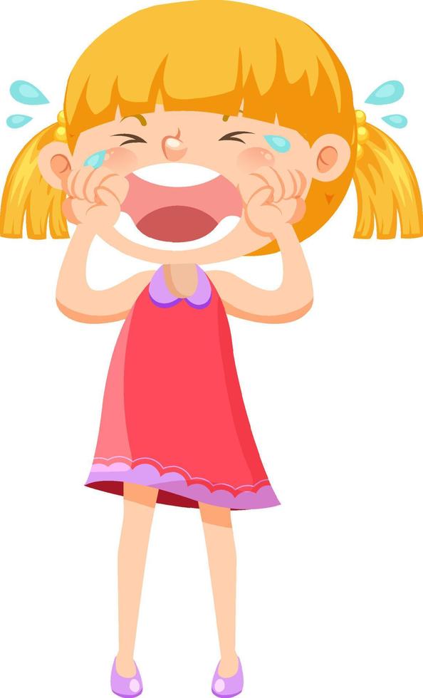 A girl in red dress crying vector