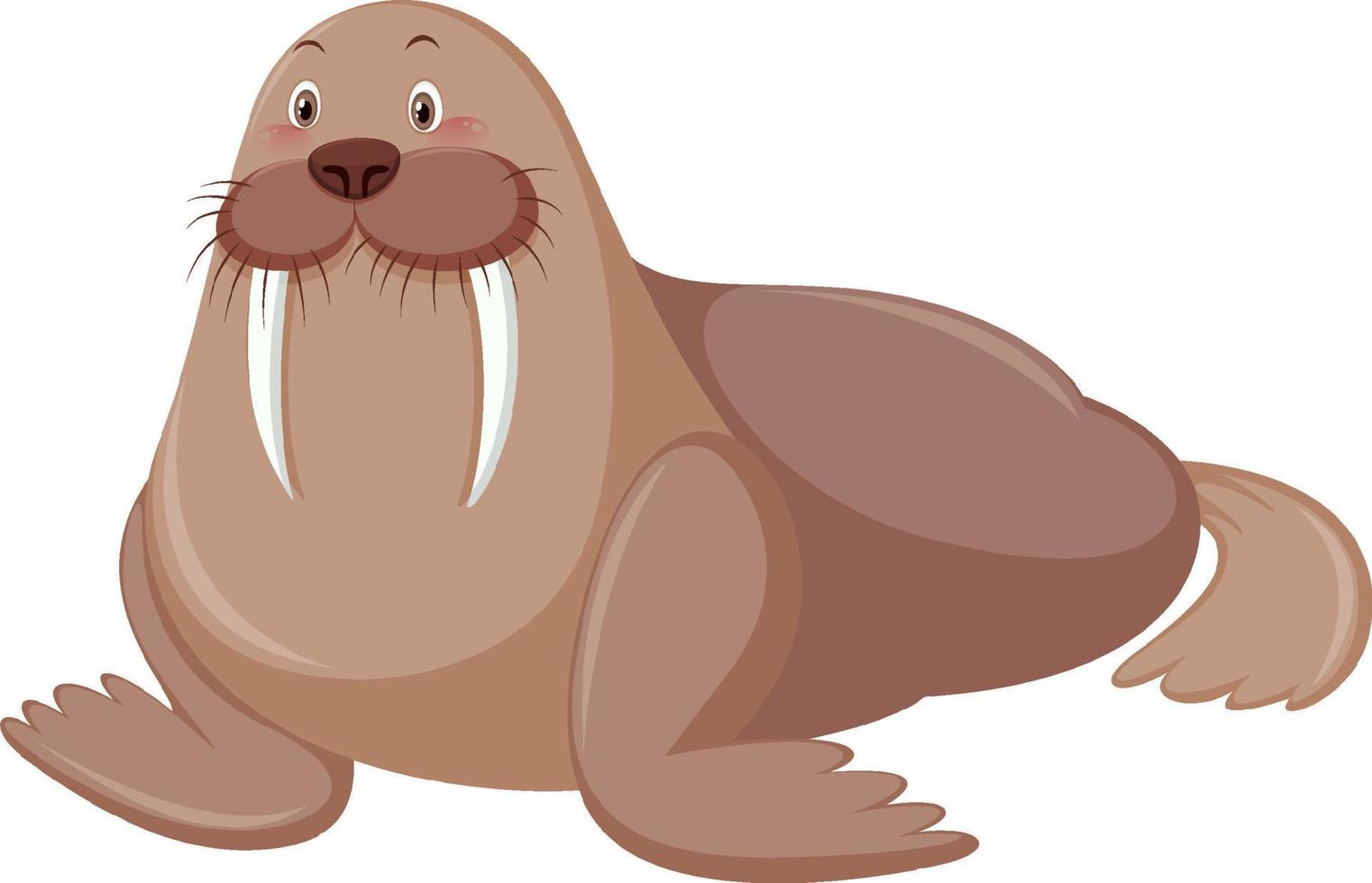A brown walrus in cartoon style vector