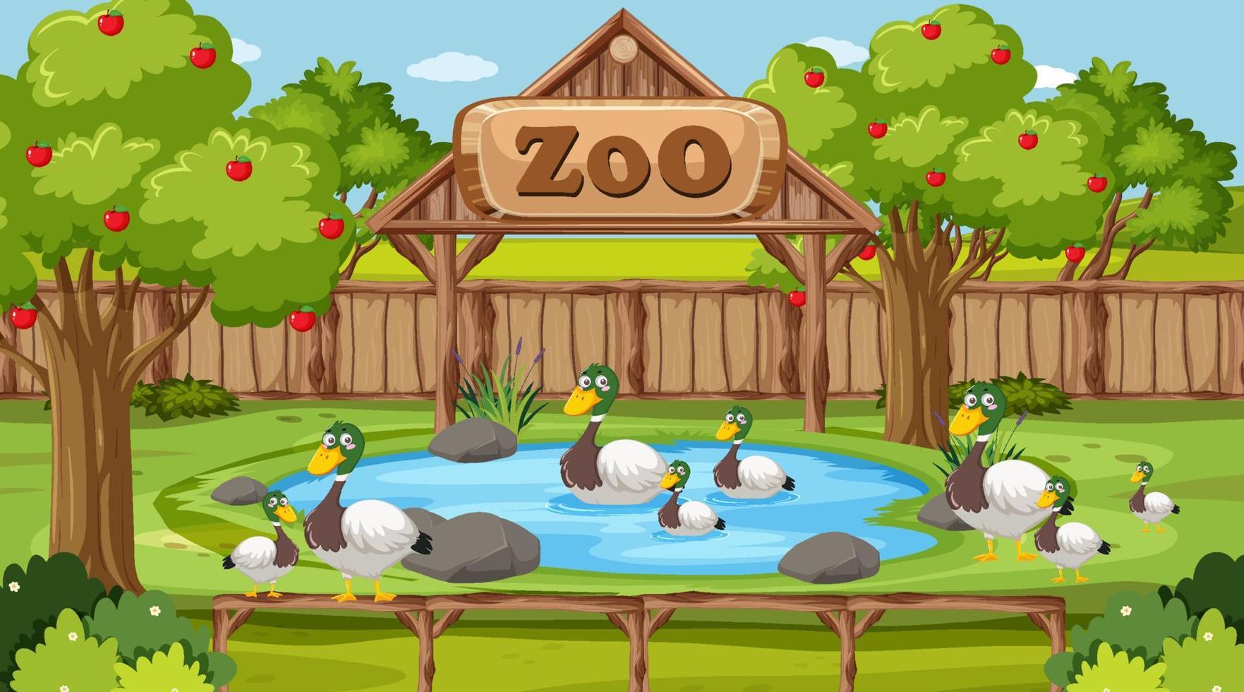 animales en el zoológico vector