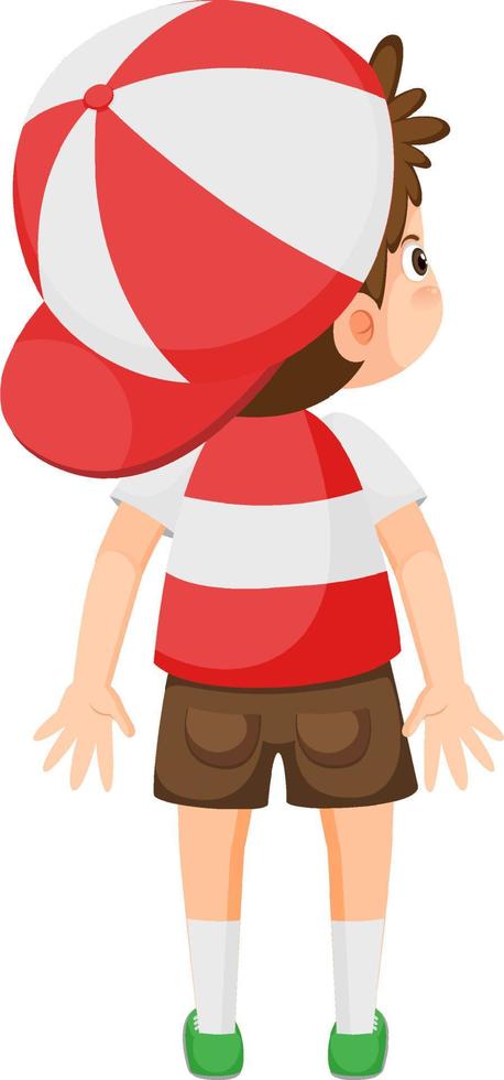 Back of a little boy cartoon character vector