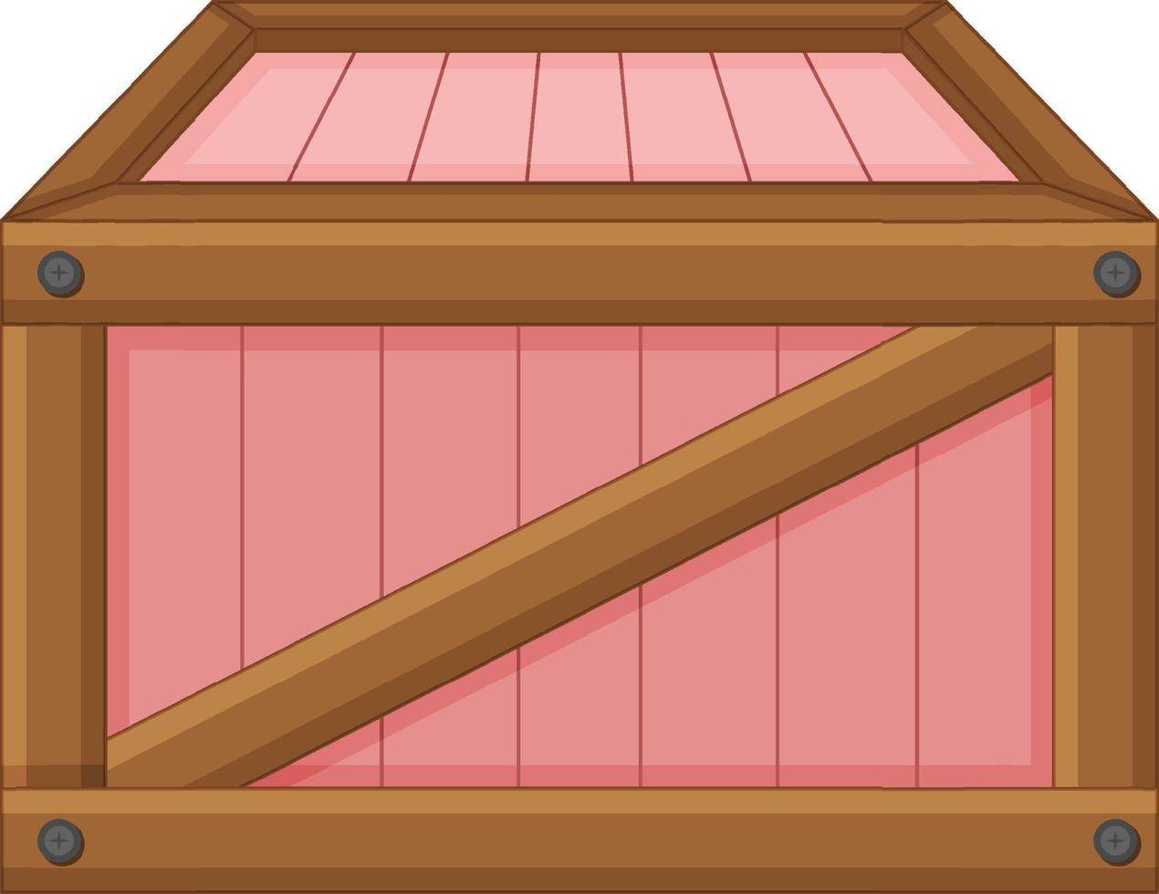 Caja de madera sobre fondo blanco. vector