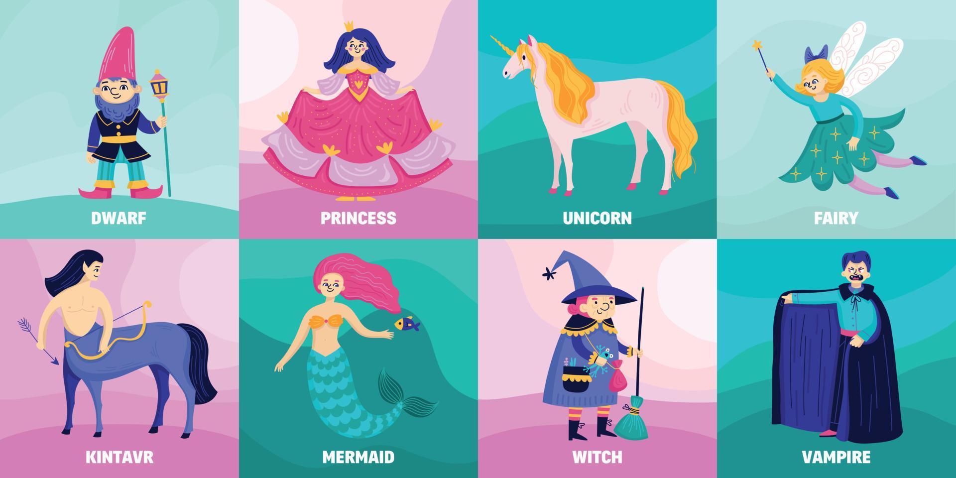 Fairy Tale Composition Set vector