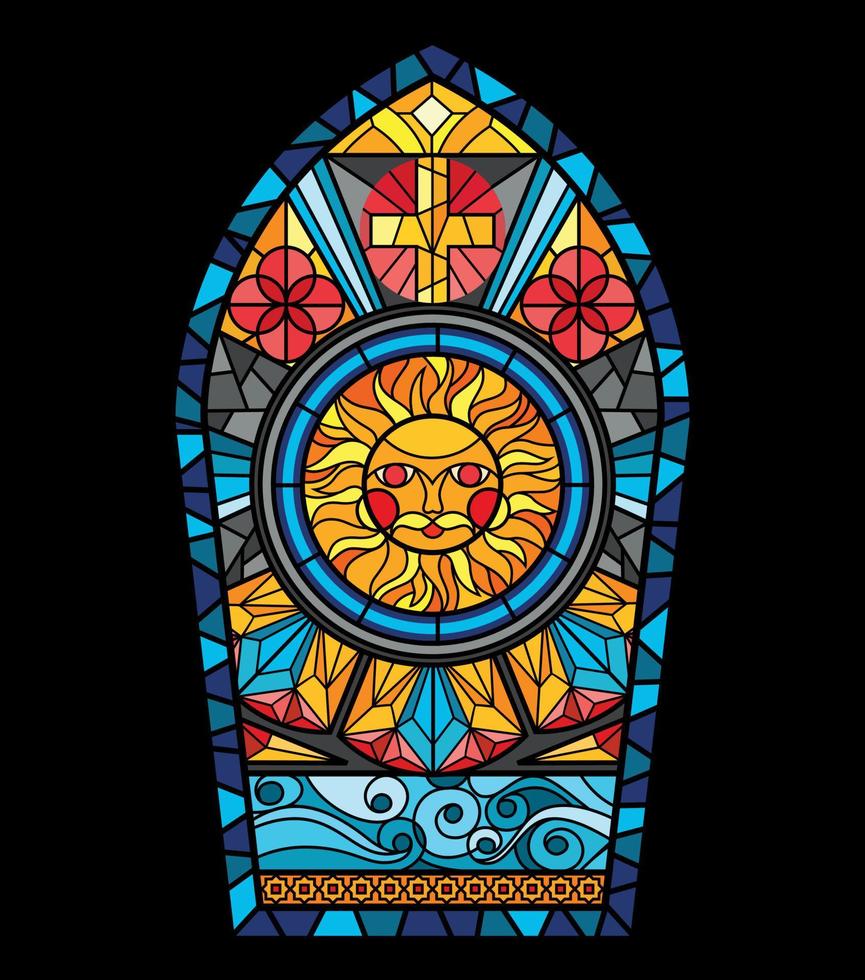 Cathedral Mosaic Window Background vector