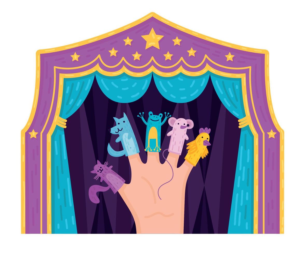 Finger Puppets Theater Composition vector