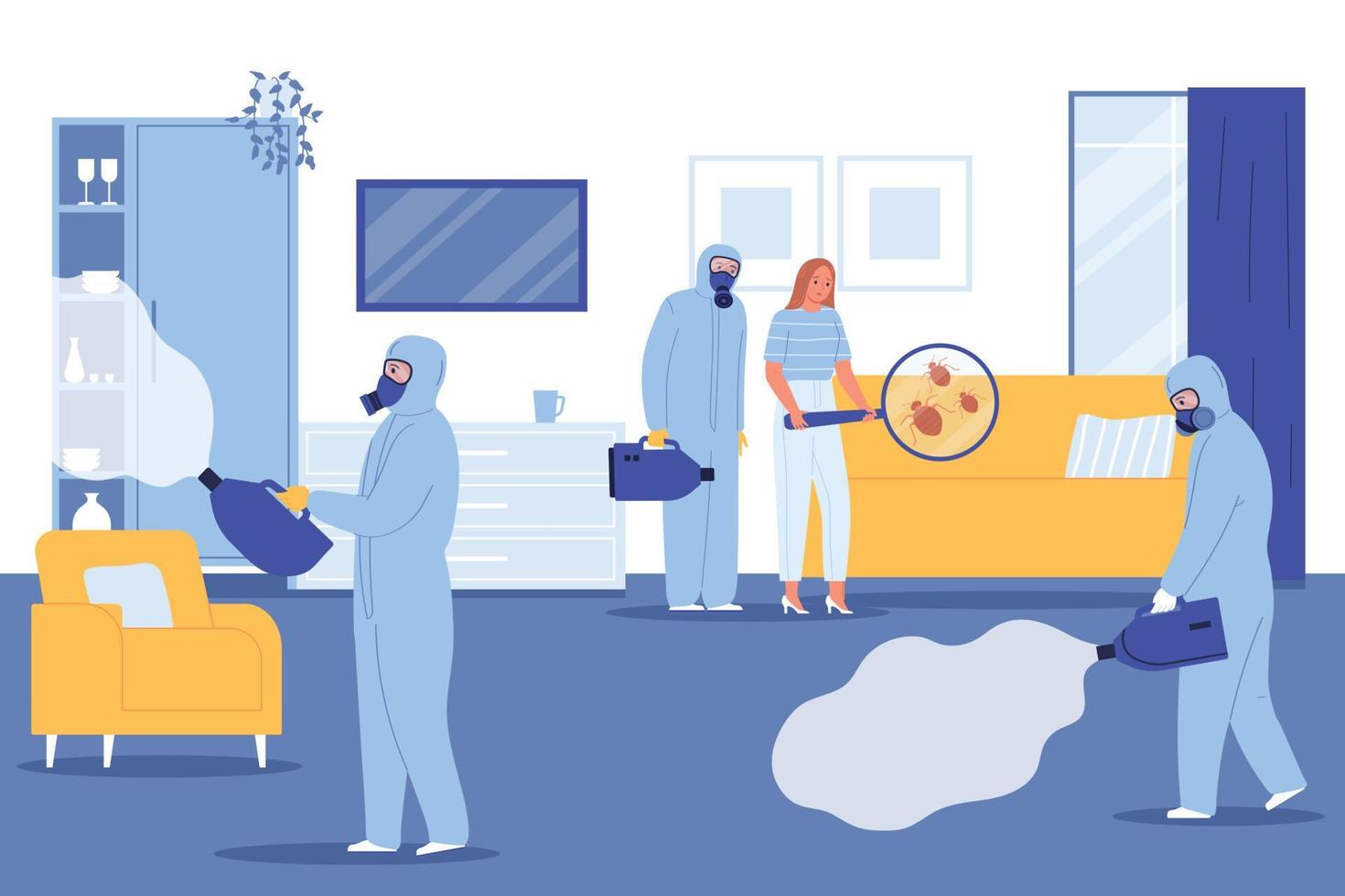 Pest Control Service Flat Composition vector