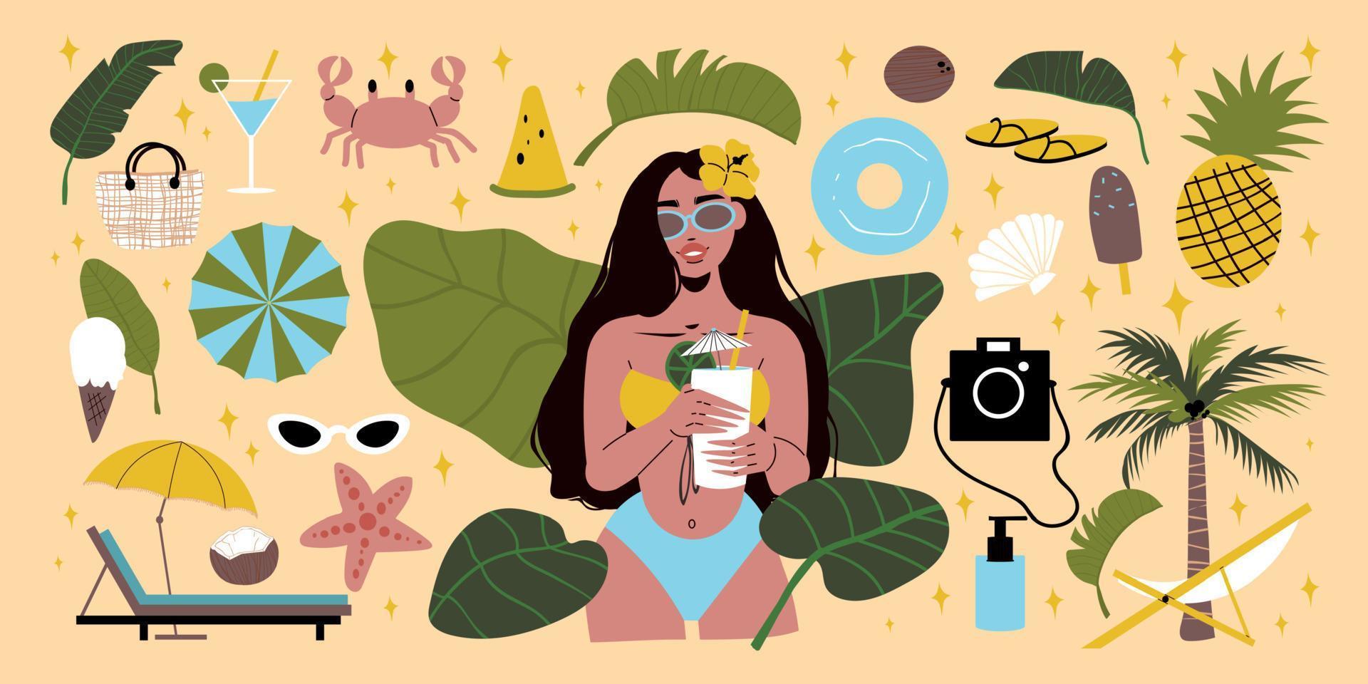 Tropical Beach Set vector