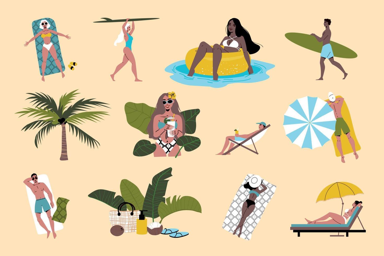 Tropical Beach Set vector