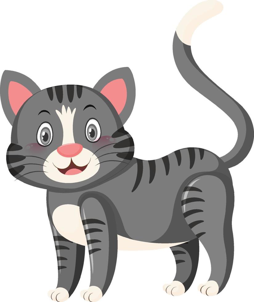 Little cute cat in cartoon style vector