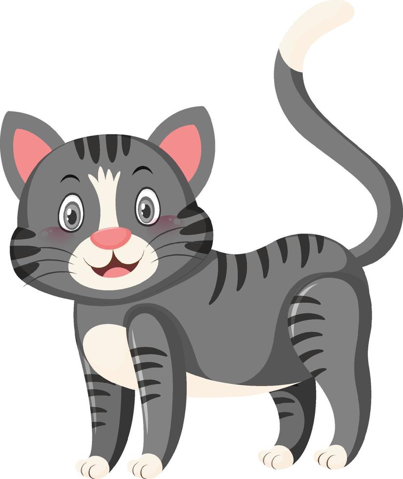 pequeño gato lindo en estilo de dibujos animados vector