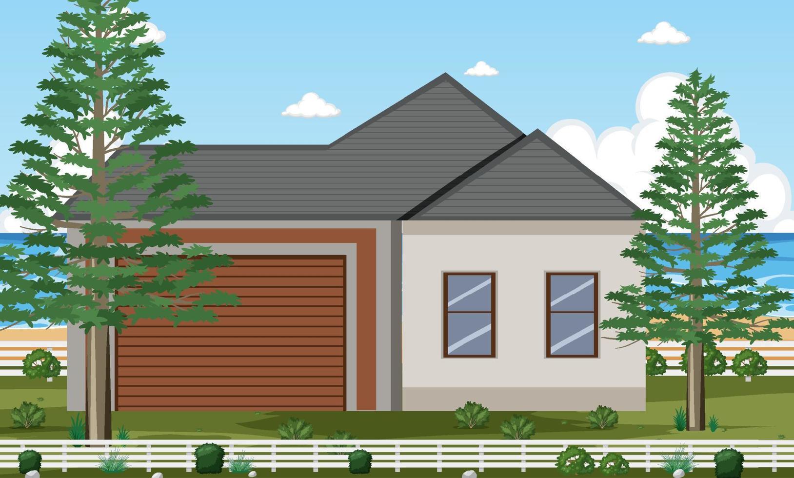 House by the beach vector