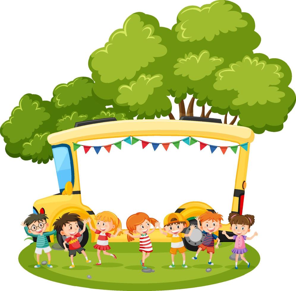 A blank board with children cartoon character vector