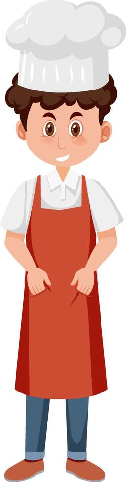 Male chef in red apron vector