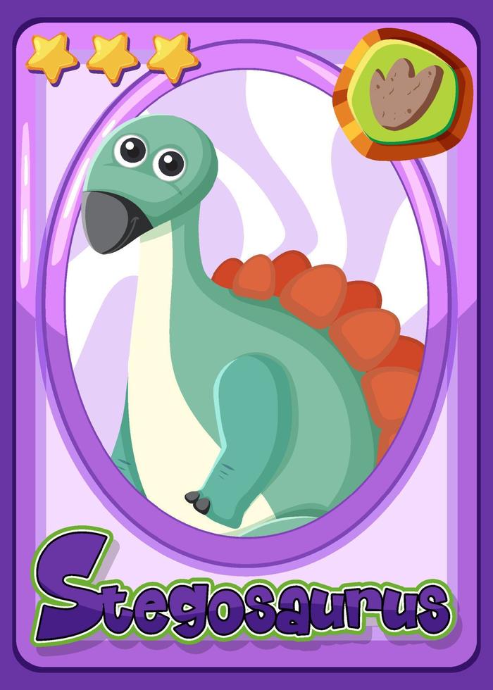 Stegosaurus dinosaur cartoon card vector