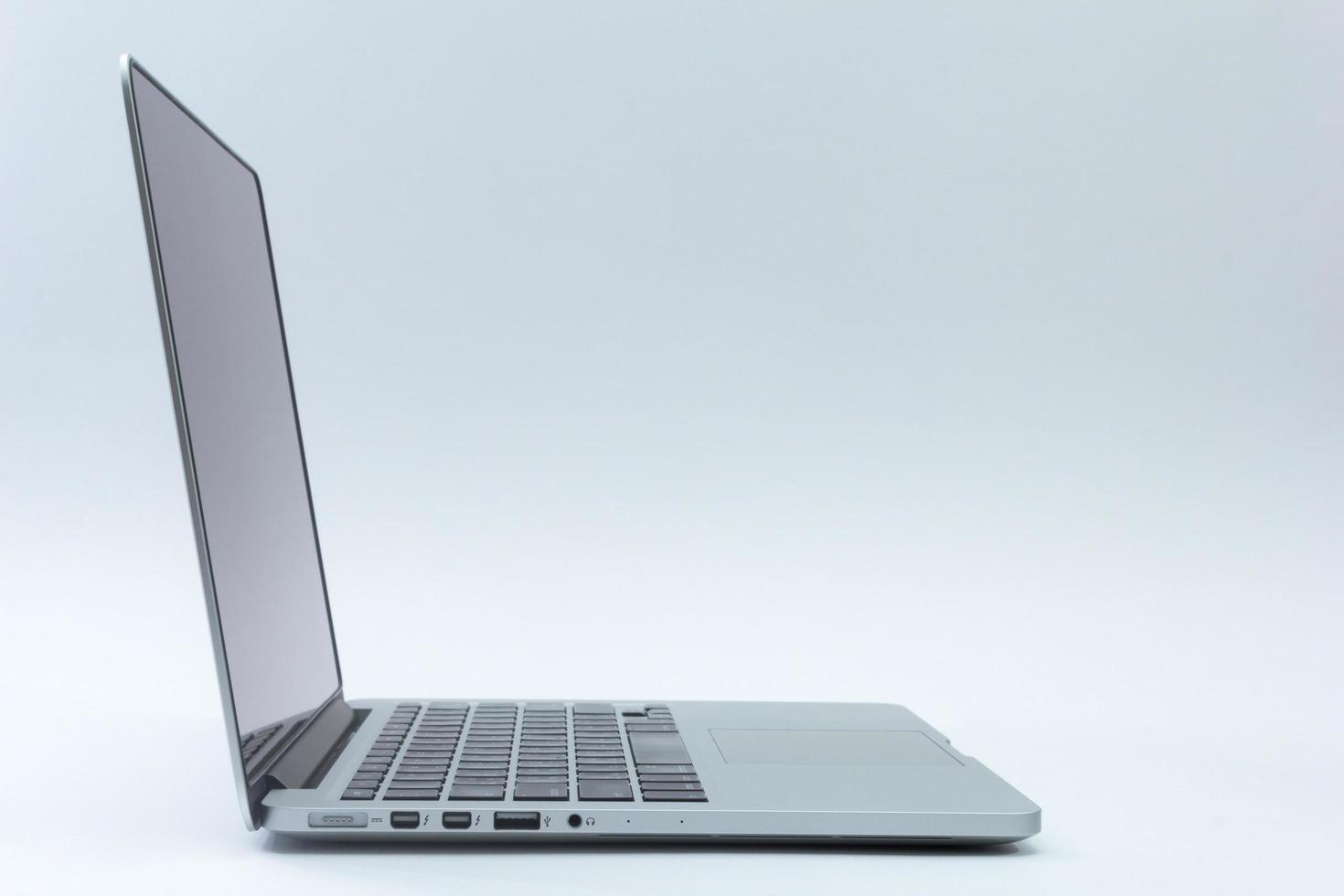 laptop on white background photo