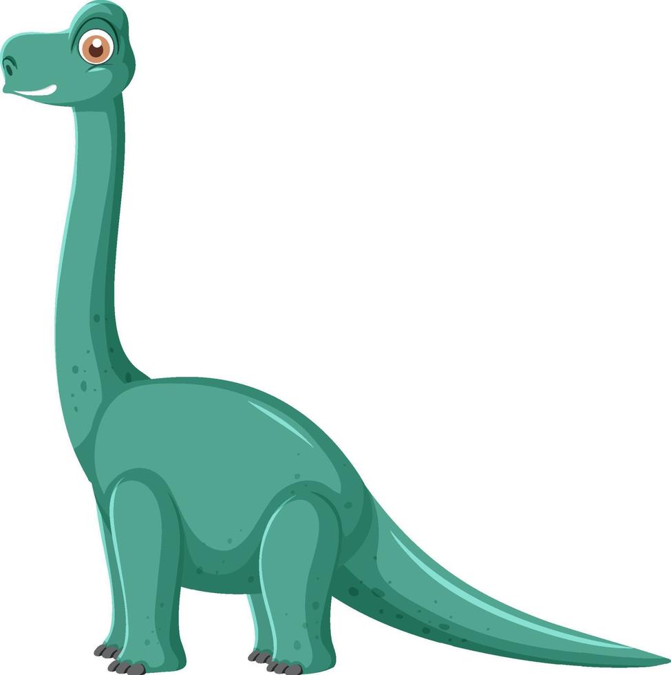 linda caricatura de dinosaurio braquiosaurio vector