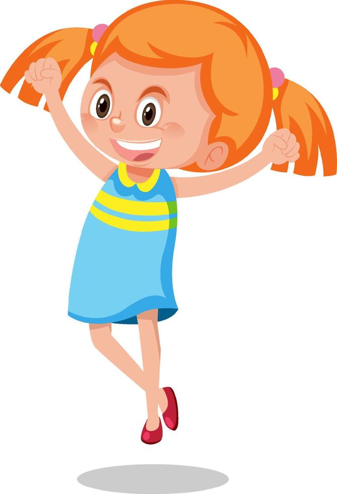 Happy girl cartoon character vector