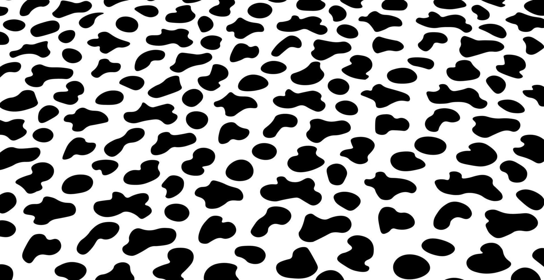 manchas de piel de vaca de textura de patrón en blanco y negro - vector