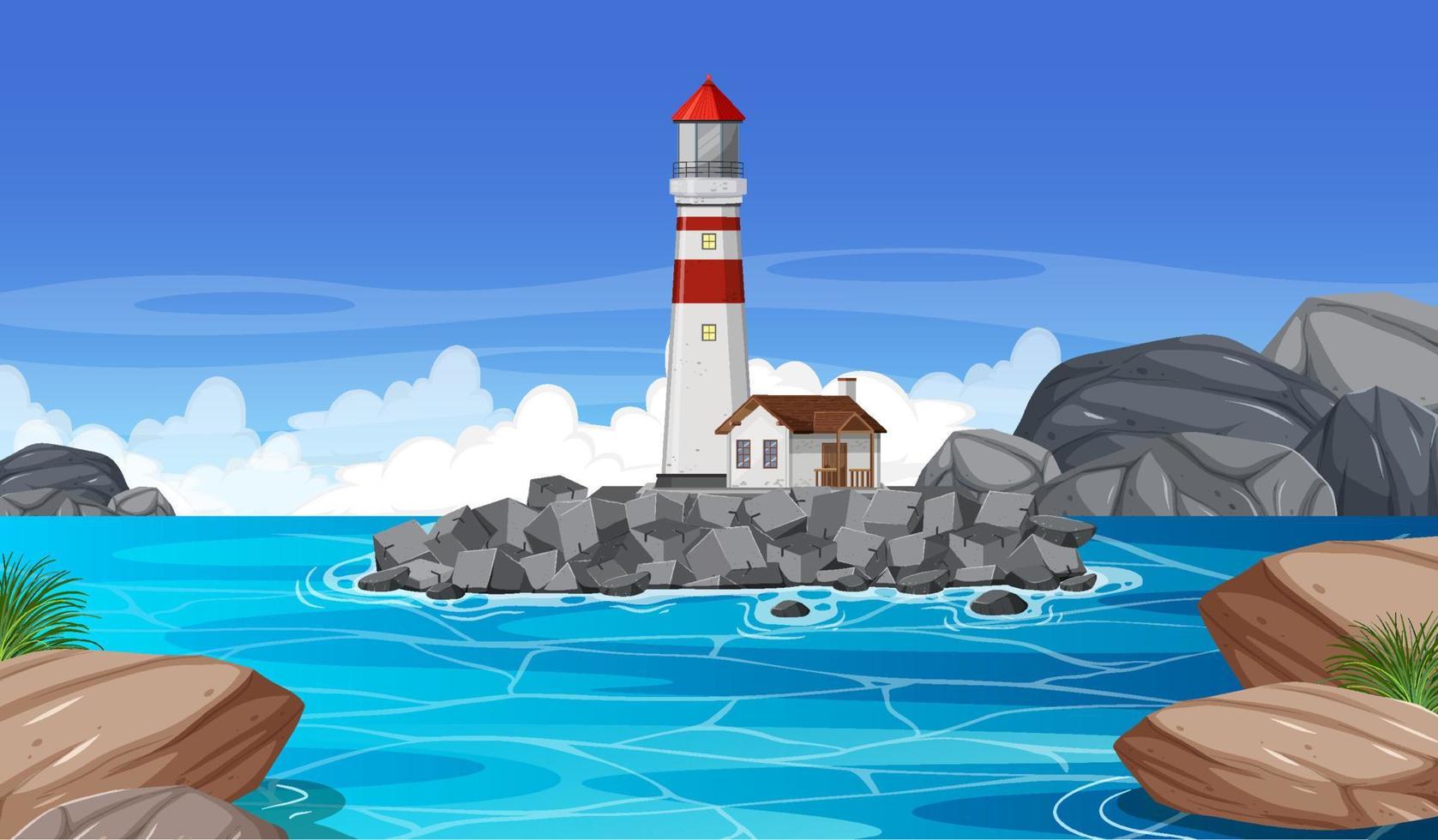 Lighthouse on the coast vector