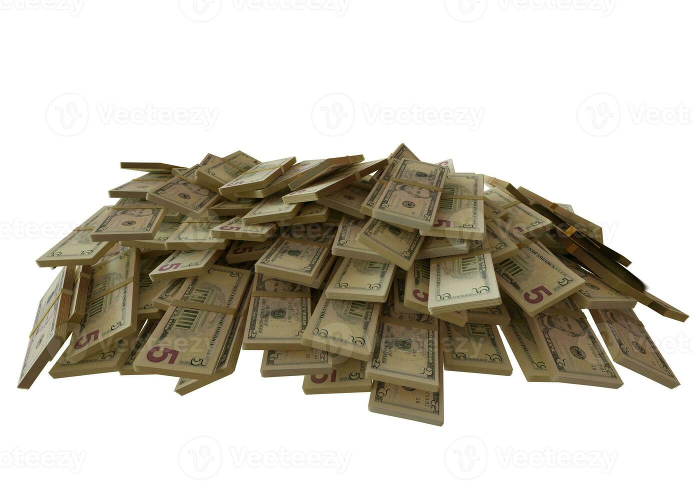 Large pile of five united states dollar bill large resolution for business, finance, news background photo