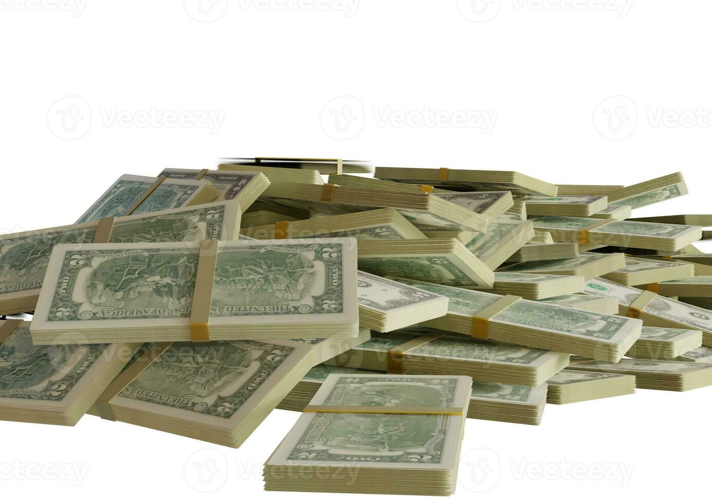 Large pile of two united states dollar bill large resolution for business, finance, news background photo