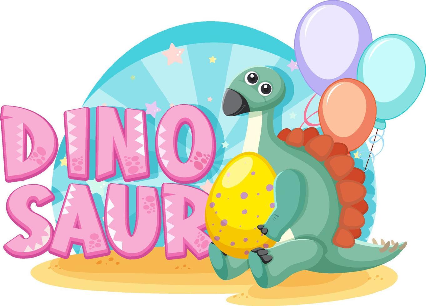 Cute dinosaur themed party vector