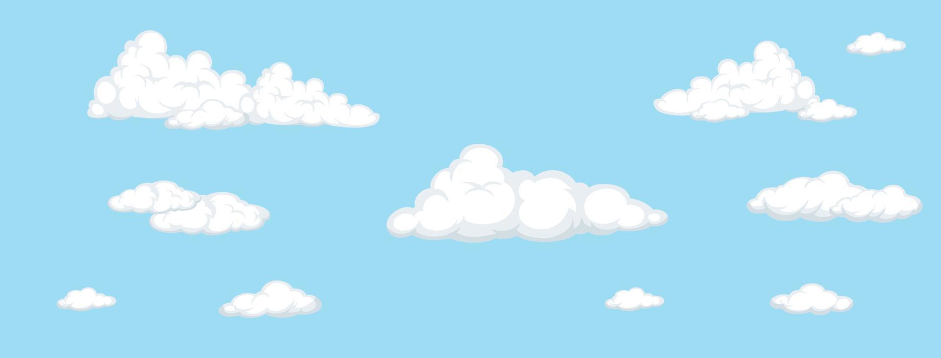 Horizontal sky with cloud background vector
